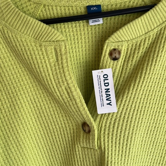 Lime green/chartreuse old navy super soft waffle long sleeve tags still on! XXL - Picture 3 of 4